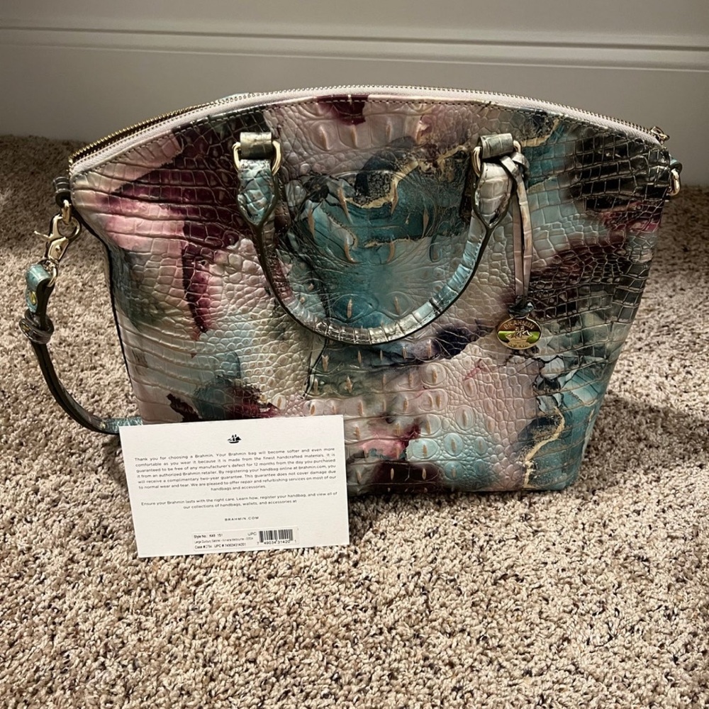 Brahmin Duxbury Satchel Nirvana Abstract Leather Bag! Excellent used condition!